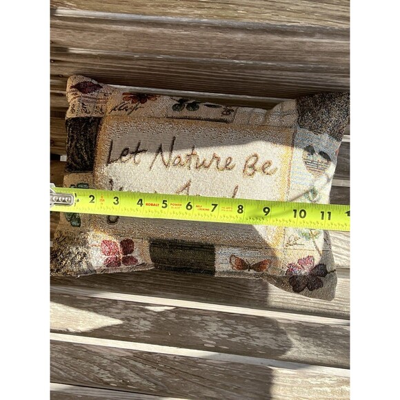 Decorative Tapestry Nature Throw Pillow Small Outdoors Garden Insects Plants - Picture 3 of 4